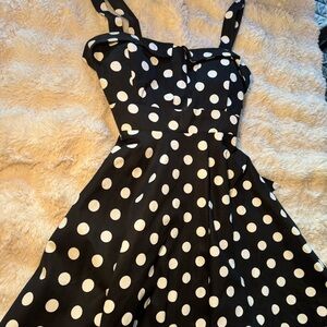 Black and White Pinup Polka Dot Dress size XL